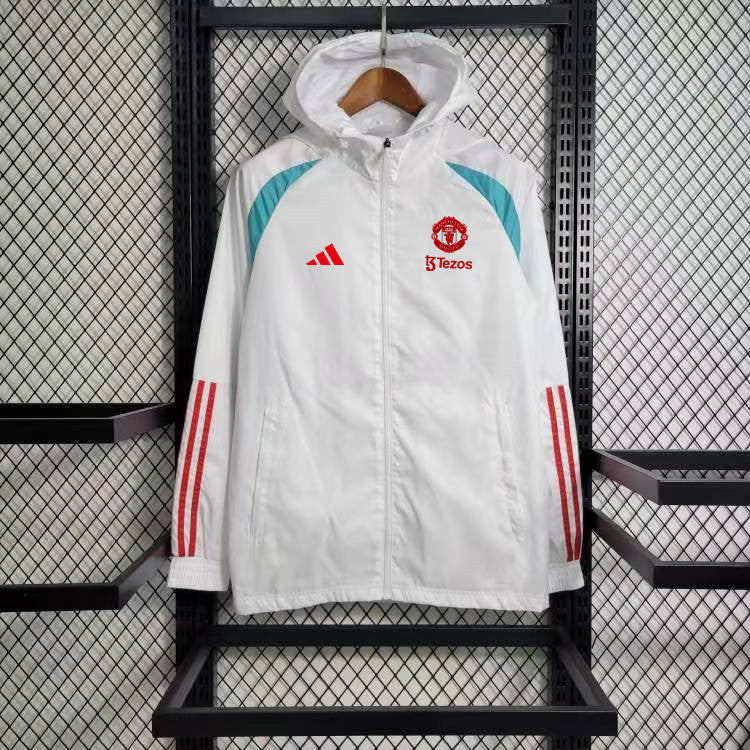 Manchester United White Windbreaker